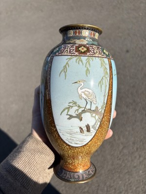 Lot 239 - A JAPANESE CLOISONNÉ ENAMEL VASE