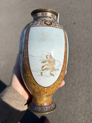 Lot 239 - A JAPANESE CLOISONNÉ ENAMEL VASE