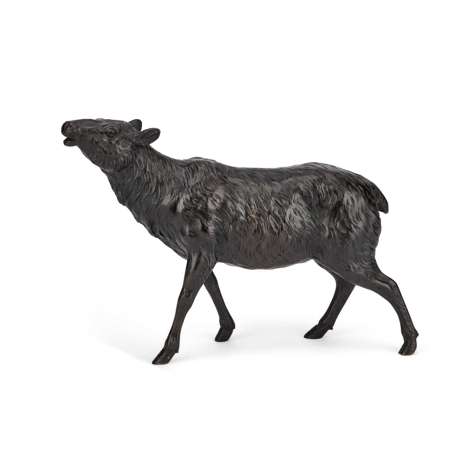 Lot 260 - A JAPANESE BRONZE MODEL OF A SHEEP