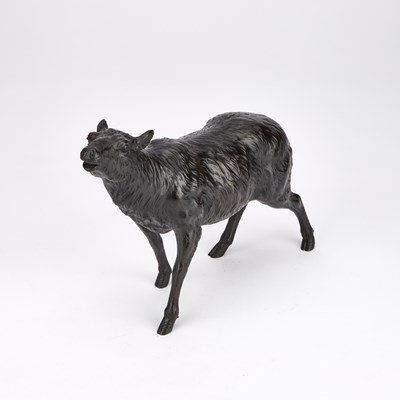 Lot 260 - A JAPANESE BRONZE MODEL OF A SHEEP