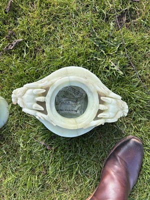 Lot 255 - A LARGE CHINESE JADE KORO