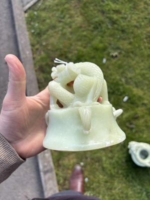 Lot 255 - A LARGE CHINESE JADE KORO