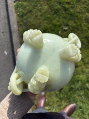 Lot 255 - A LARGE CHINESE JADE KORO
