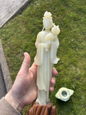 Lot 255 - A LARGE CHINESE JADE KORO