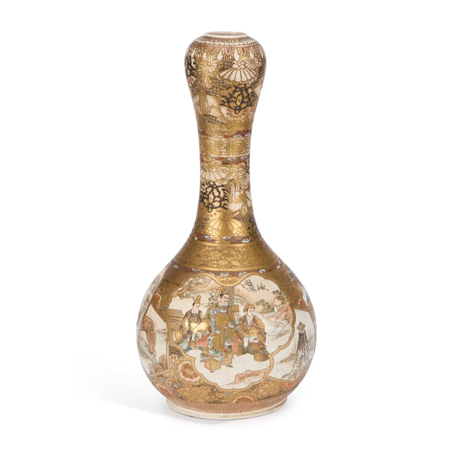 Lot 210 - A LARGE JAPANESE SATSUMA VASE