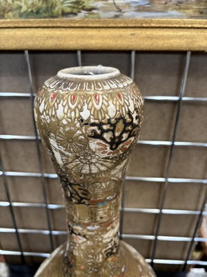 Lot 210 - A LARGE JAPANESE SATSUMA VASE