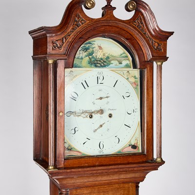 Lot 175 - A GEORGE III OAK EIGHT-DAY LONGCASE CLOCK