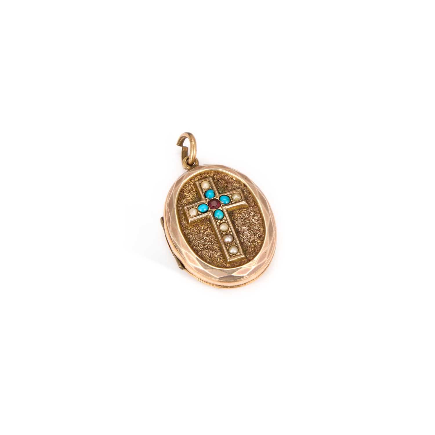 Click H Locket Lot 582 - A VICTORIAN GOLD BACK AND FRONT OVAL LOCKET