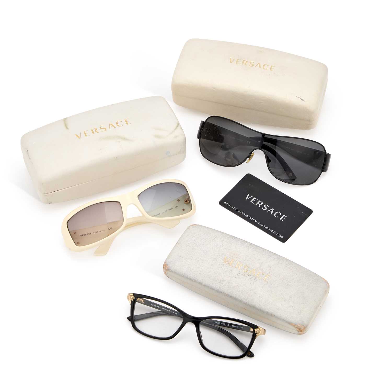 Lot 746 - A GROUP OF VERSACE SUNGLASSES AND GLASSES