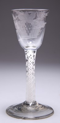 Lot 48 - A MID-18TH CENTURY WINE GLASS