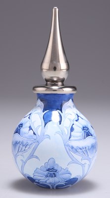 Lot 110 - A MINIATURE MOORCROFT FLORIAN PATTERN POTTERY PERFUME BOTTLE