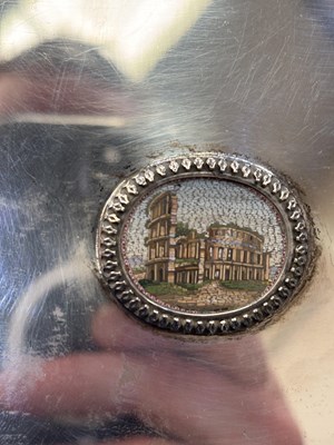 Lot 229 - AN ITALIAN SILVER AND MICROMOSAIC CIGARETTE BOX