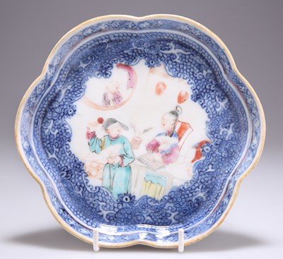 Lot 145 - A CHINESE EXPORT LOBED TEAPOT STAND, 18TH CENTURY