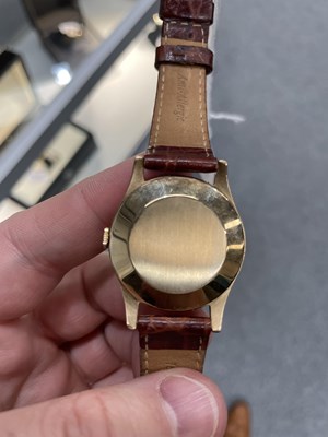 Lot 1519 - A 9 CARAT GOLD ROLEX STRAP WATCH