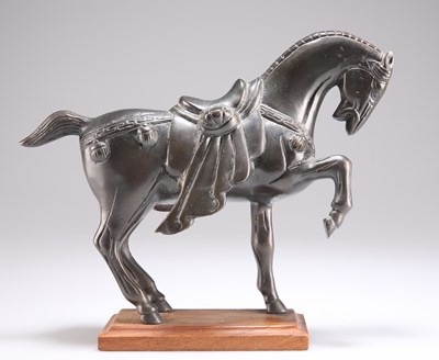 Lot 188 - A BRONZE MODEL OF A TANG HORSE