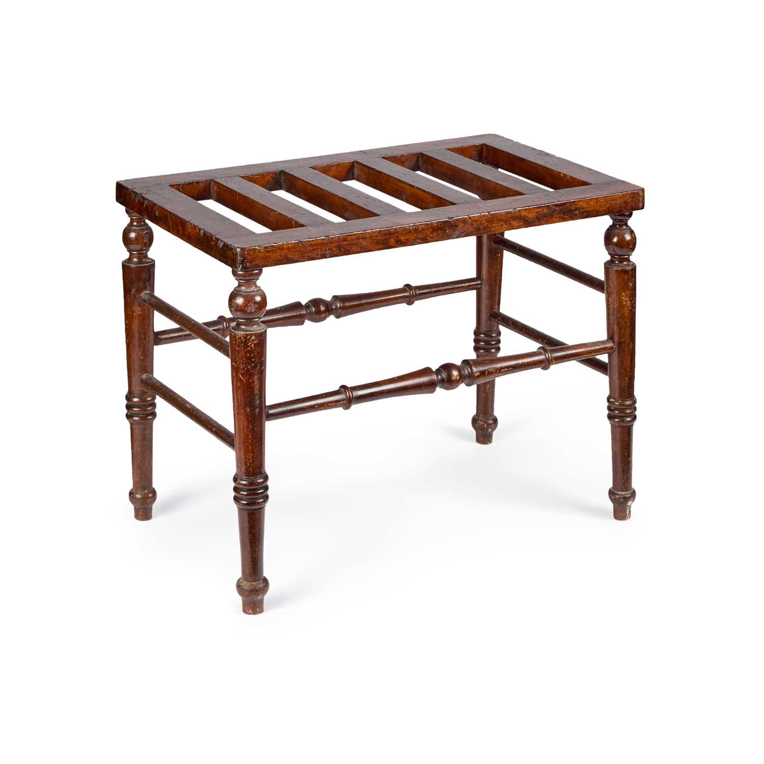Lot 205 - A VICTORIAN STAINED BEECH LUGGAGE RACK