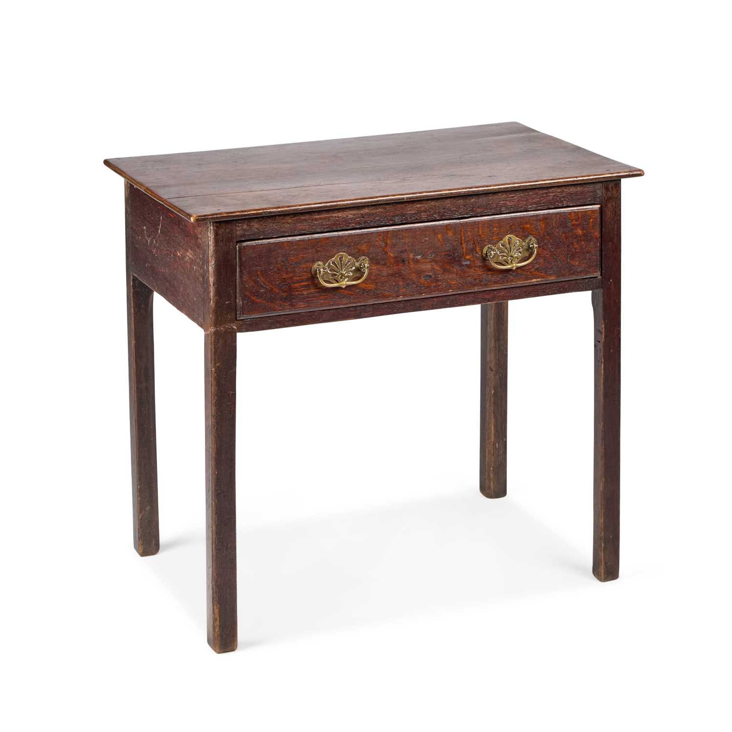 Lot 210 - A GEORGIAN OAK SIDE TABLE