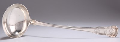 Lot 1116 - A GEORGE III SILVER SOUP LADLE