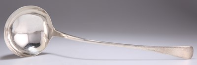 Lot 1156 - A GEORGE III SILVER SOUP LADLE