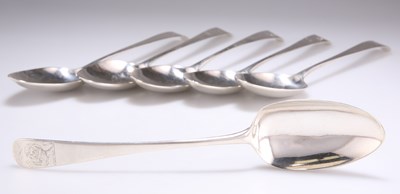 Lot 1165 - A SET OF SIX GEORGE III SILVER TABLE SPOONS