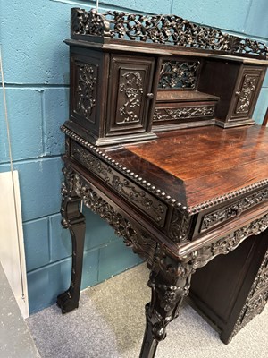 Lot 734 - A CHINESE HARDWOOD DESK