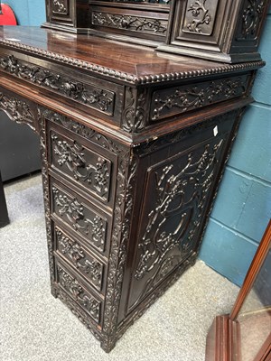 Lot 734 - A CHINESE HARDWOOD DESK