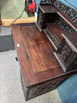 Lot 734 - A CHINESE HARDWOOD DESK