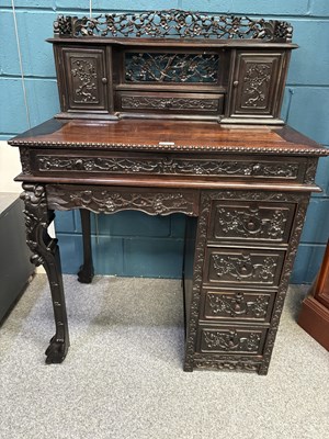Lot 734 - A CHINESE HARDWOOD DESK