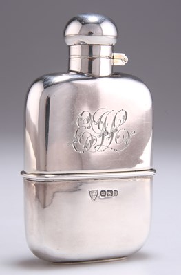 Lot 1341 - A VICTORIAN SILVER HIP-FLASK