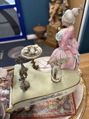 Lot 44 - A LARGE CAPODIMONTE GROUP DEPICTING A CONCERT PARTY