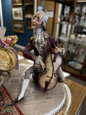 Lot 44 - A LARGE CAPODIMONTE GROUP DEPICTING A CONCERT PARTY