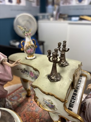 Lot 44 - A LARGE CAPODIMONTE GROUP DEPICTING A CONCERT PARTY