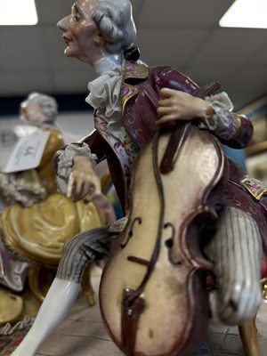 Lot 44 - A LARGE CAPODIMONTE GROUP DEPICTING A CONCERT PARTY