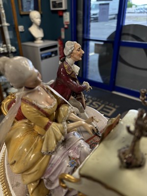 Lot 44 - A LARGE CAPODIMONTE GROUP DEPICTING A CONCERT PARTY