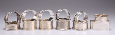 Lot 1417 - TWELVE ASSORTED SILVER NAPKIN RINGS, 20TH CENTURY