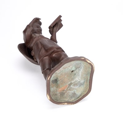 Lot 48 - A JAPANESE BRONZE OKIMONO OF NINOMIYA SONTOKU