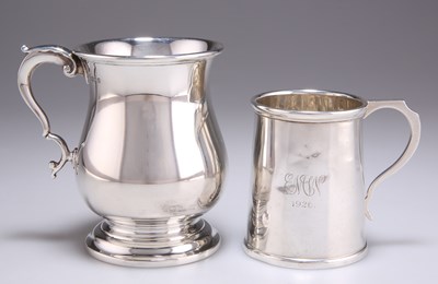 Lot 1458 - TWO GEORGE V SILVER MUGS