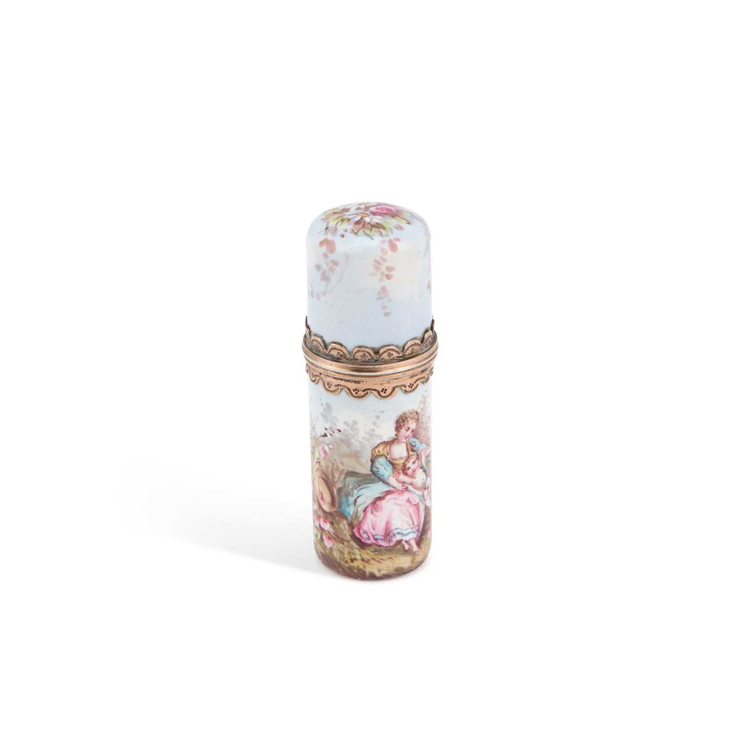 Lot 538 - A FRENCH ENAMEL SCENT BOTTLE