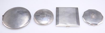 Lot 1433 - THREE GEORGE VI SILVER COMPACTS, AND ANOTHER