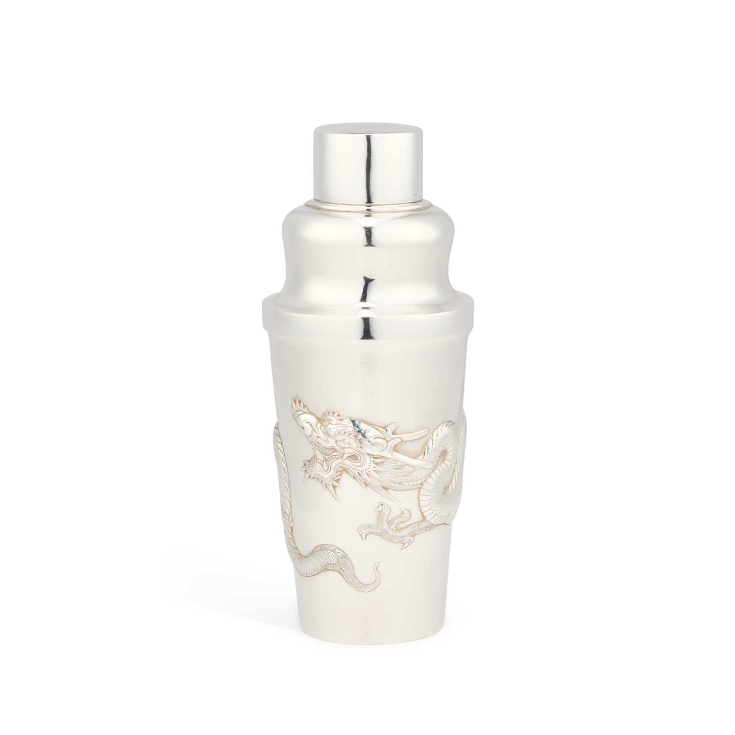 Lot 199 - A CHINESE SILVER COCKTAIL SHAKER