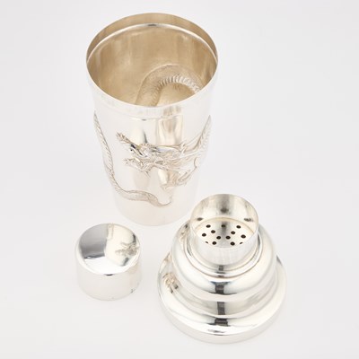 Lot 199 - A CHINESE SILVER COCKTAIL SHAKER