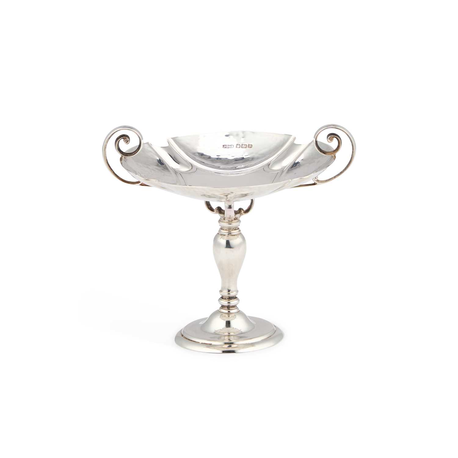 Lot 311 - AN ARTS AND CRAFTS SILVER TWO-HANDLED BON-BON DISH