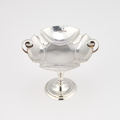Lot 311 - AN ARTS AND CRAFTS SILVER TWO-HANDLED BON-BON DISH