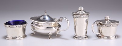 Lot 1407 - FOUR SILVER CONDIMENTS, 20TH CENTURY