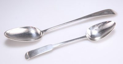 Lot 1132 - A GEORGE III SCOTTISH SILVER BASTING SPOON