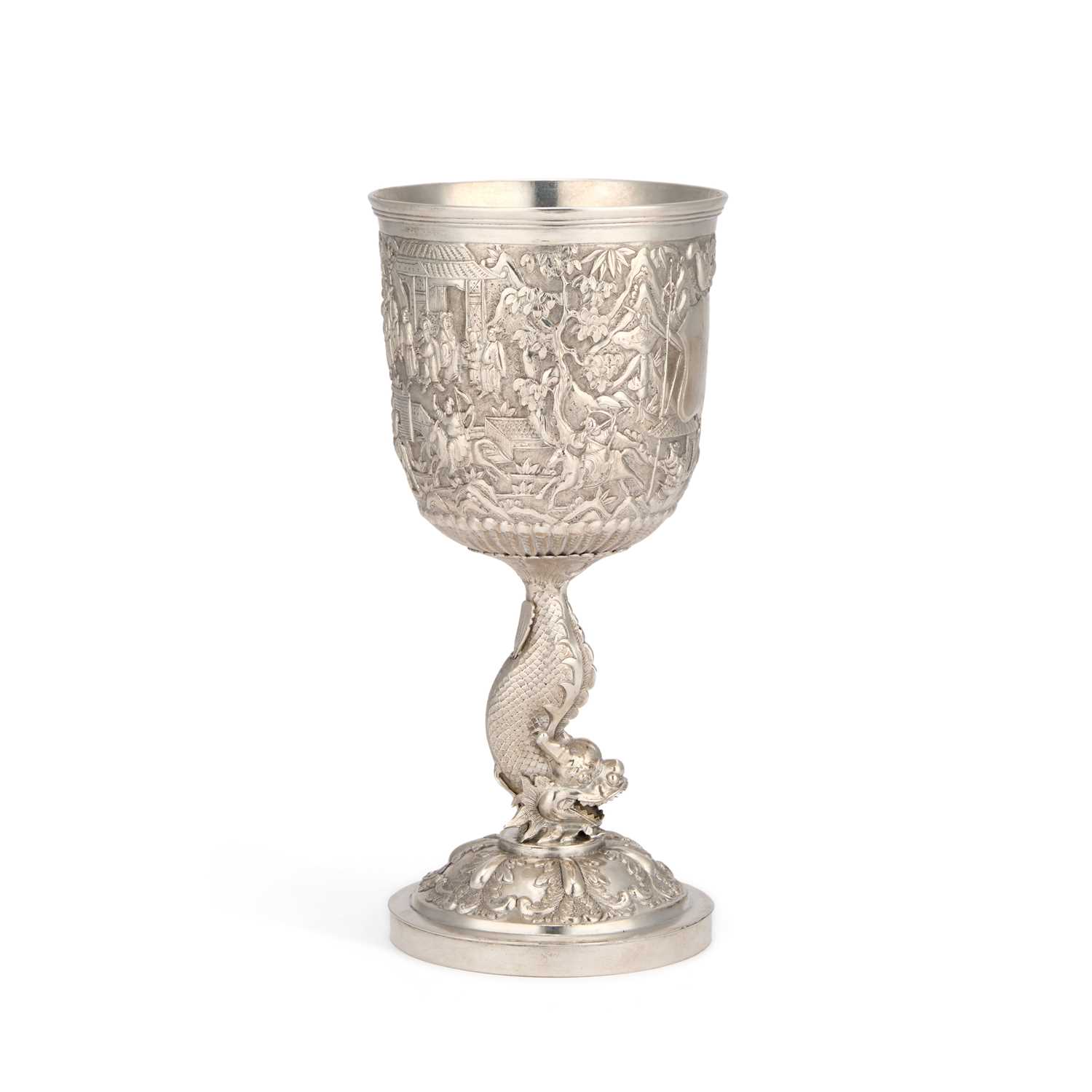Lot 253 - A 19TH CENTURY CHINESE SILVER GOBLET