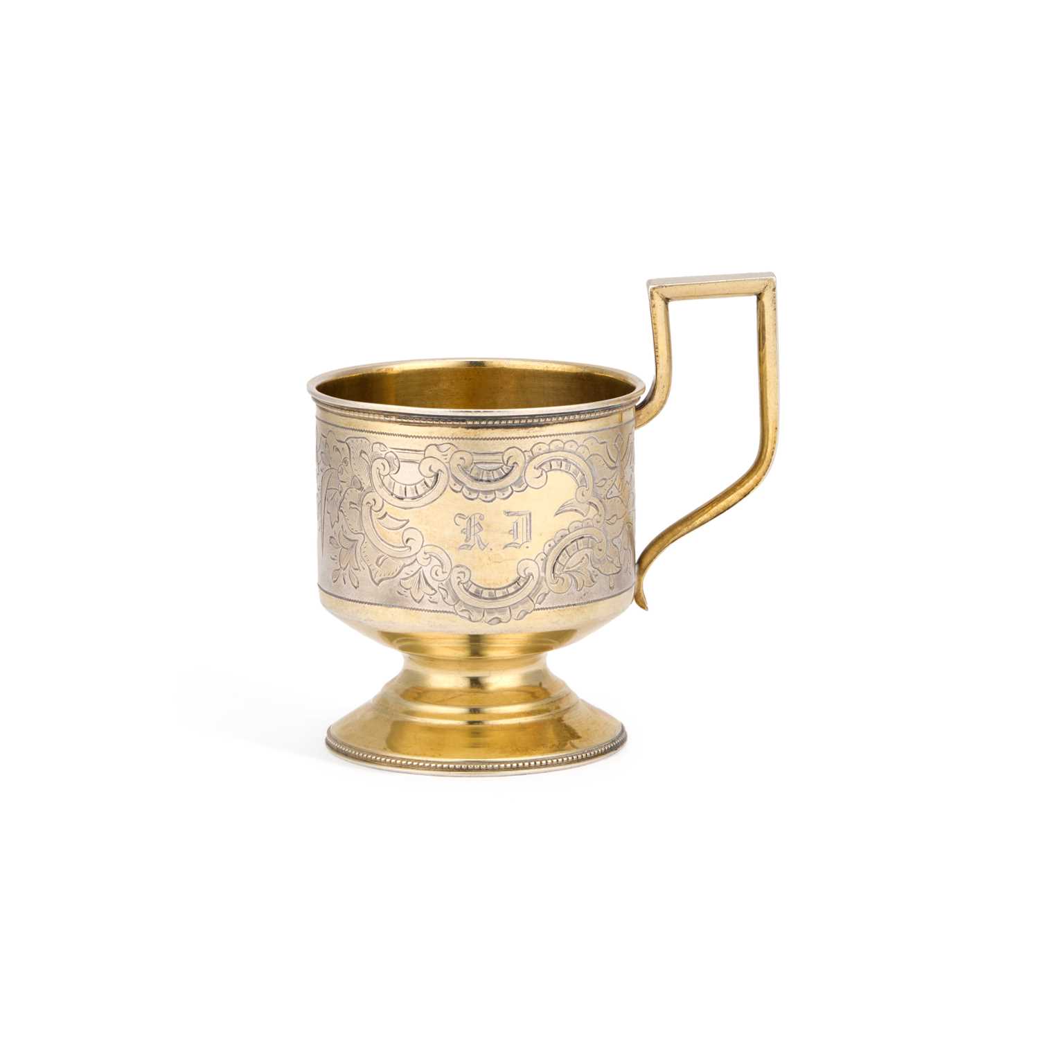 Lot 142 - A RUSSIAN SILVER-GILT TEA-GLASS HOLDER