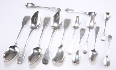 Lot 1177 - A MIXED LOT OF IRISH SILVER SPOONS