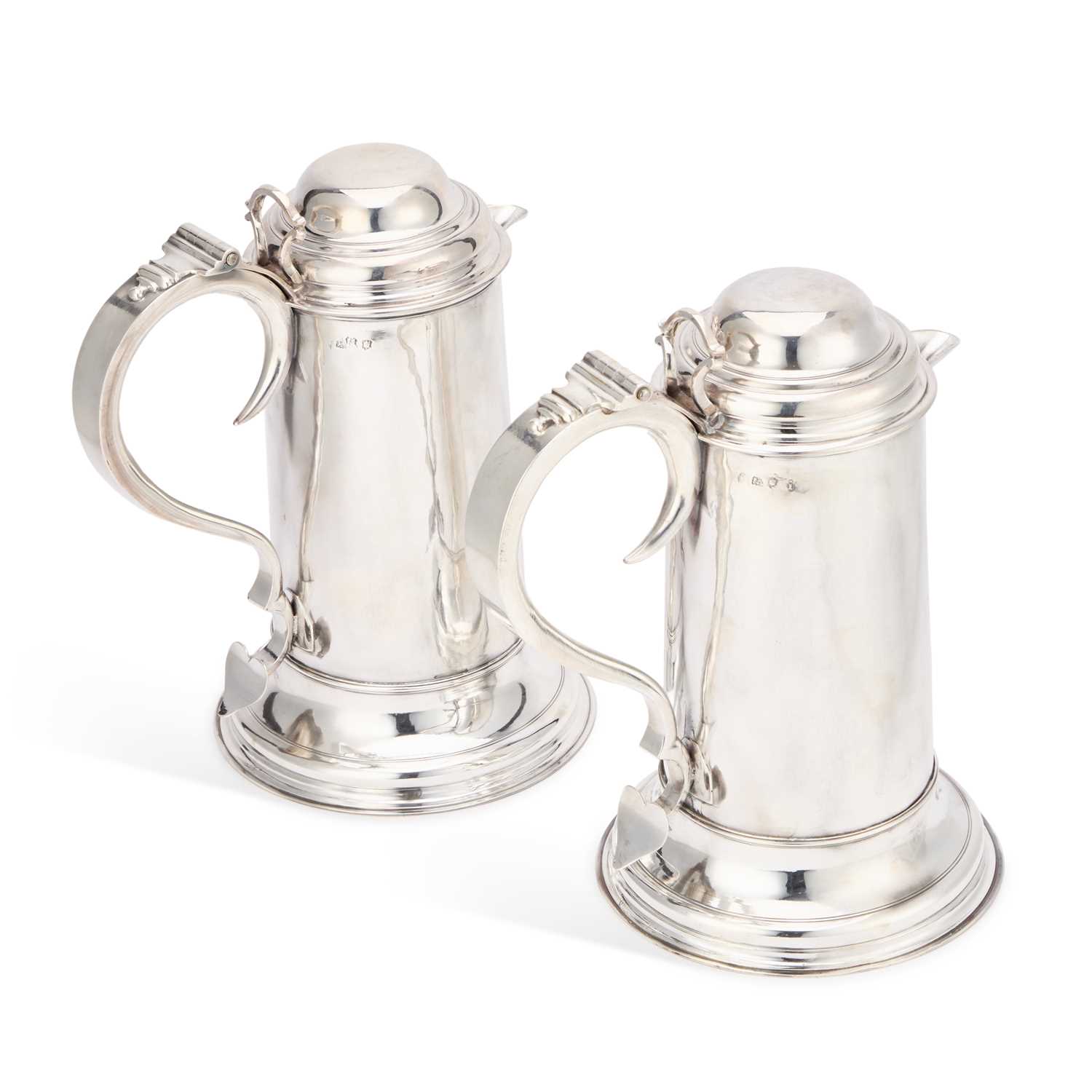 Lot 265 - A LARGE PAIR OF GEORGE II SILVER FLAGONS