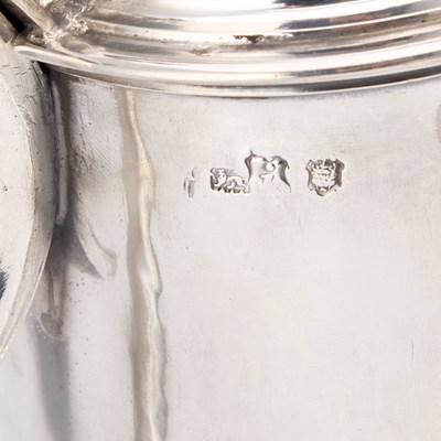 Lot 265 - A LARGE PAIR OF GEORGE II SILVER FLAGONS